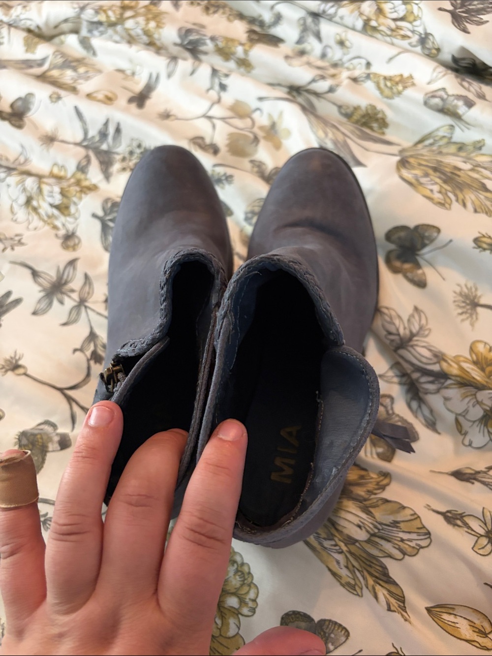 MIA Slate Blue Ankle Booties - Slip-On Chelsea Style